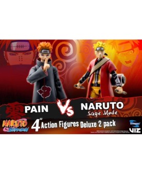 Pack 2 figuras toynami naruto naruto sage mode vs pain exclusiva