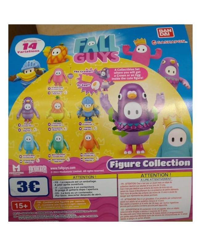 Set gashapon figuras bandai lote 50 articulos fall guys 14 variaciones crown edition