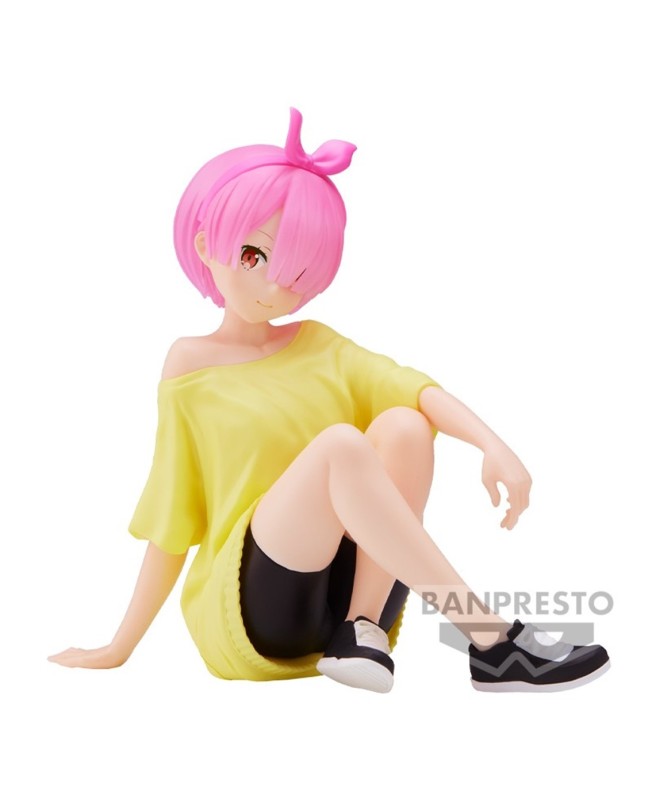 Figura banpresto re: zero starting life in another world relax time ram training style