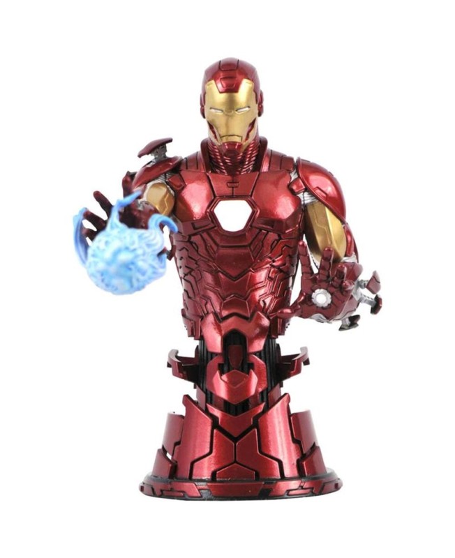 Figura diamond collection marvel avengers iron man mini busto resina 15 cm 1 - 7 scale