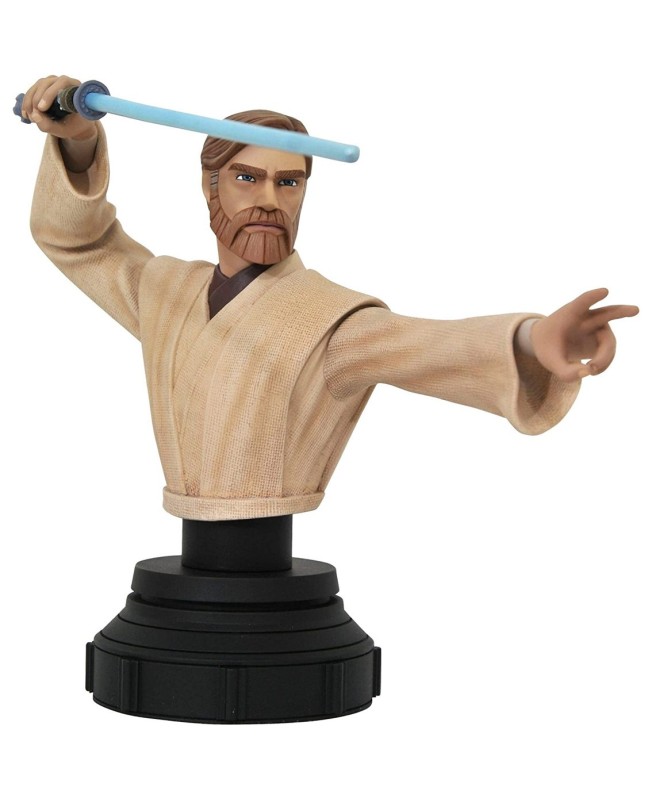 Figura busto diamond select toys star wars the clone wars obi wan 1 - 7 escala 15 cm resina