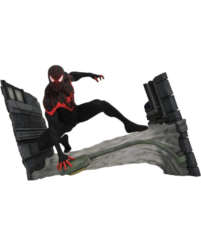 Figura diamond select toys marvel gallery diorama miles morales spider - man marvel comic