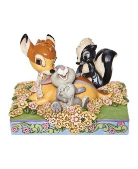 Figura enesco disney bambi y amigos entre flores