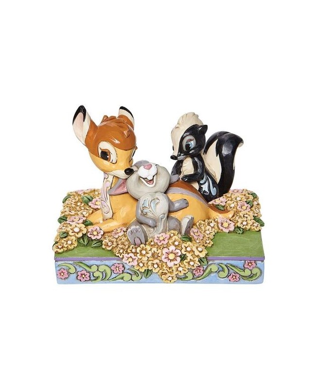 Figura enesco disney bambi y amigos entre flores