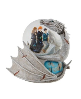 Figura enesco bola de agua decorativa harry potter dragon ucraniano harry ron y hermione