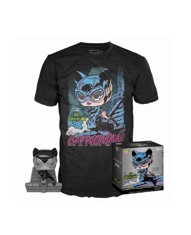 Pop & tee dc jim lee catwoman funko + camiseta talla m