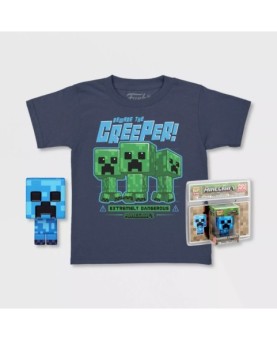 Pop & tee minecraft charged creeper funko + camiseta talla l