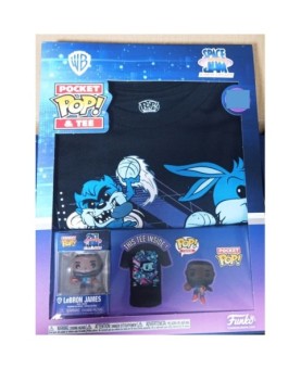 Pop & tee space jam looney tunes lebron james funko + camiseta talla xl