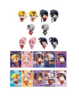 Set figuras con postales megahouse naruto shippuden petit chara land 10th anniversary