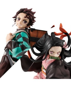 Figura megahouse serie g.e.m. demon slayer kimetsu no yaiba kamado brother & sis