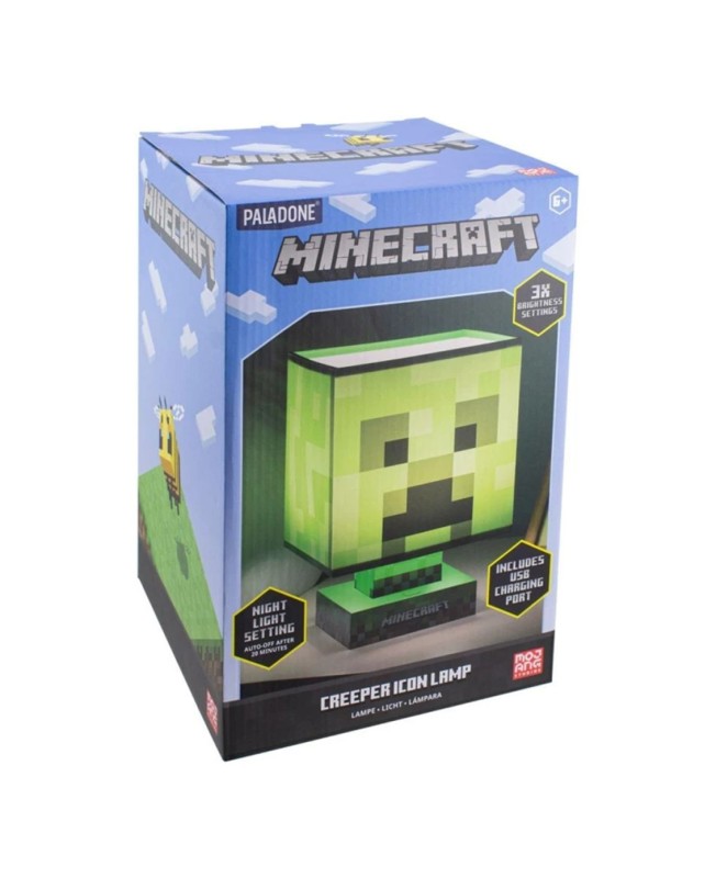 Lámpara paladone icon con cargador usb minecraft creeper