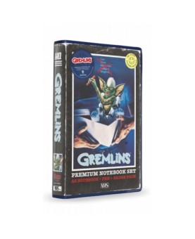 Set papeleria vhs sd toys gremlins libreta chapas y boligrafo