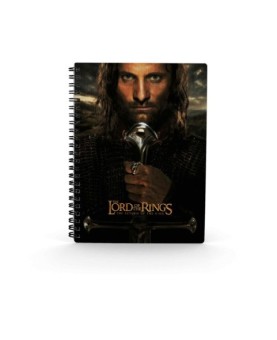 Libreta efecto 3d sd toys el señor de los anillos aragorn