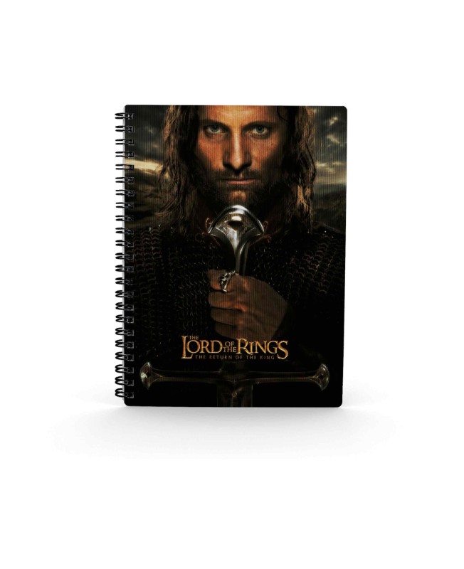 Libreta efecto 3d sd toys el señor de los anillos aragorn