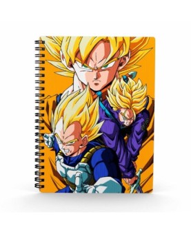 Libreta efecto 3d saiyans dragon ball z