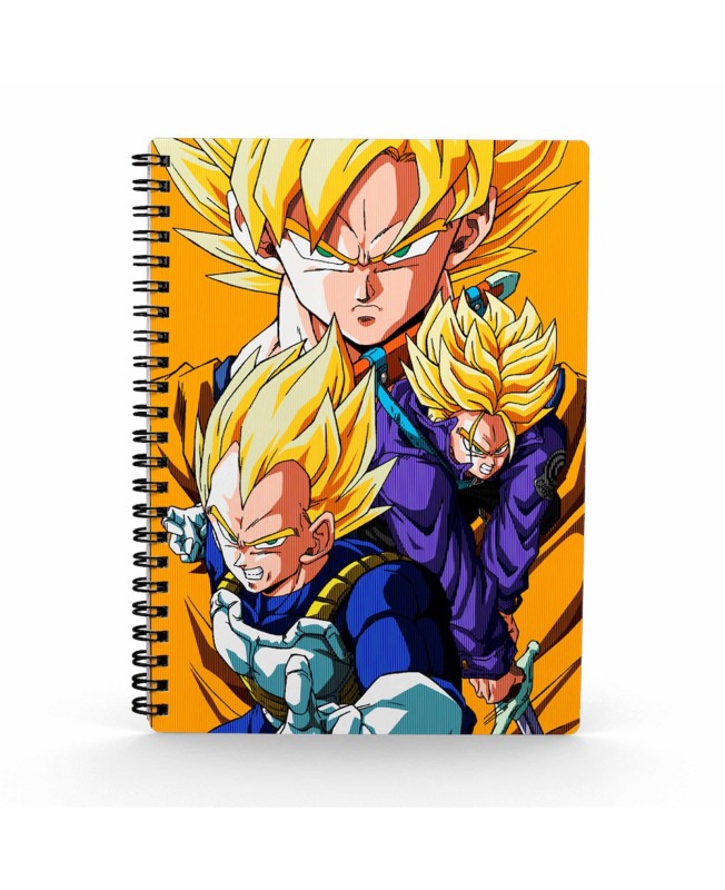 Libreta efecto 3d saiyans dragon ball z