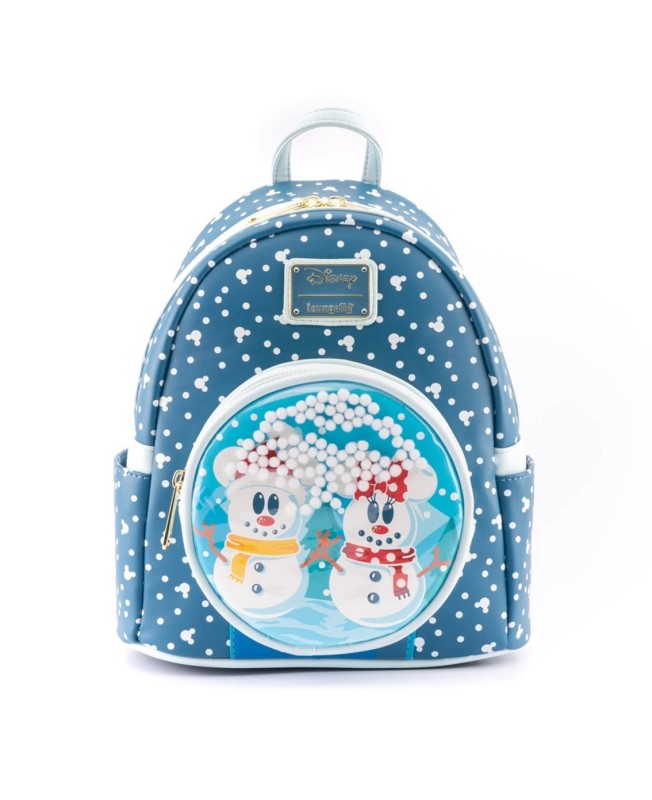 Mochila loungefly disney minnie y mickey muñecos de nieve