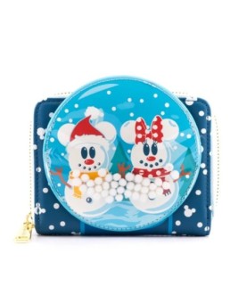 Monedero loungefly disney minnie y mickey muñecos de nieve