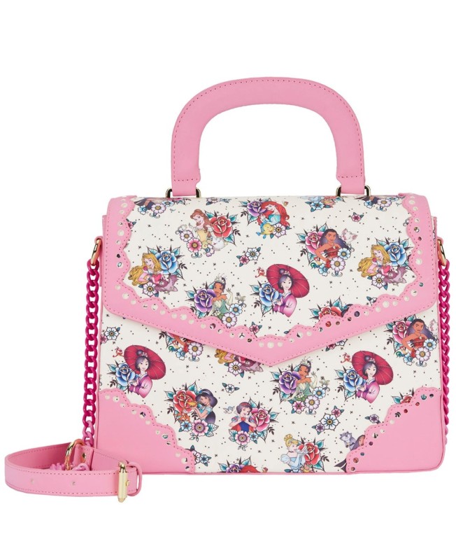 Bolso loungefly disney princesas tatuajes aop cross body bag