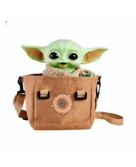 Peluche electronico con bandolera mattel star wars the mandalorian the child baby yoda 28 cm