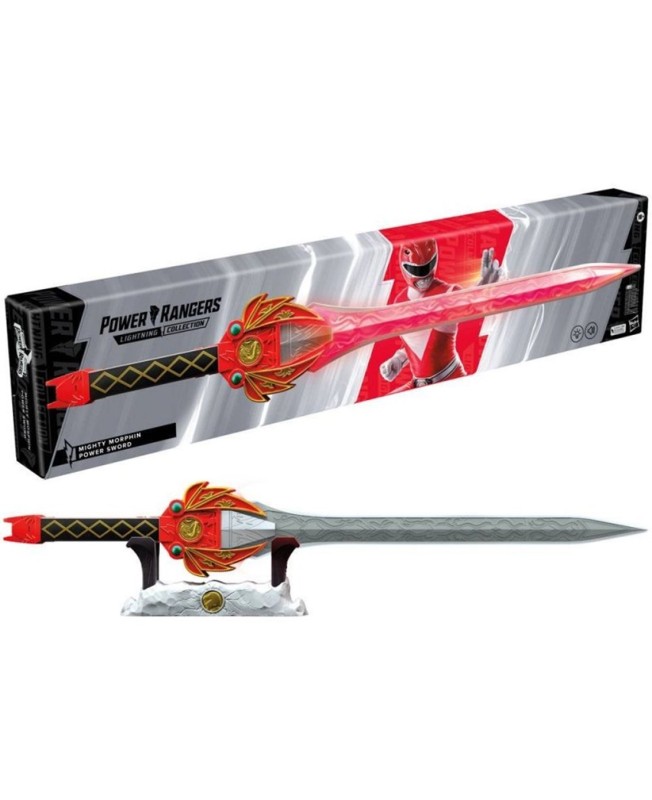 Replica hasbro espada poder ranger rojo replica escala 1:1 power rangers mighty morphin collection