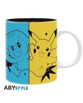 Taza abystyle pokemon -  iniciales escarlata y purpura