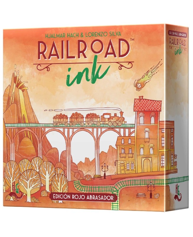 Juego de mesa railroad ink: edicion rojo abrasador pegi 8