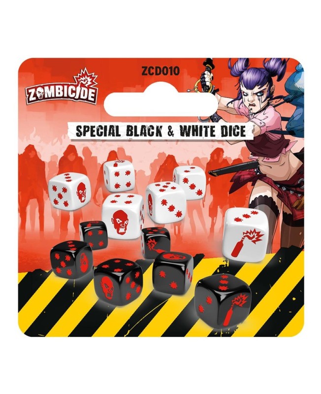 Pack dados especial black - white juego de mesa zombicide