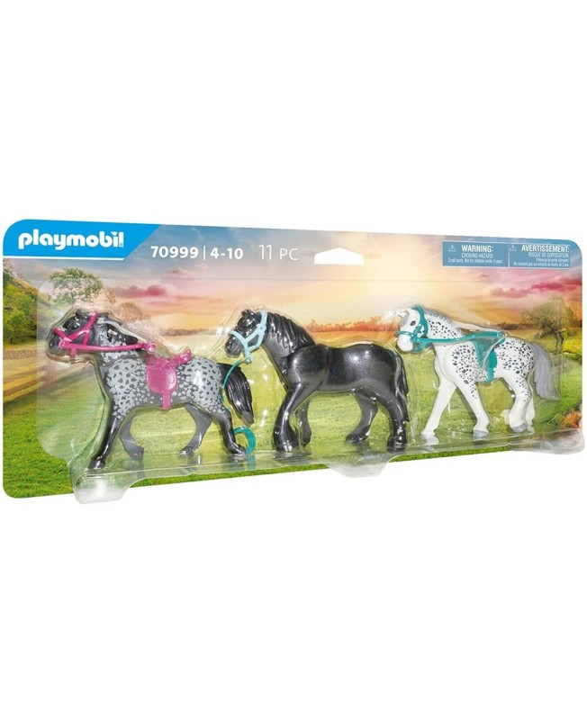 Playmobil 3 caballos: frison knabstrupper & andaluz