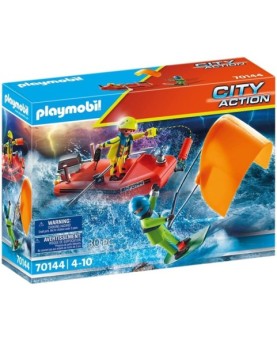 Playmobil rescate maritimo : rescate de kitsurfer con bote