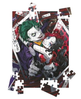 Puzle 100 efecto 3d joker y harley quinn manga universo dc