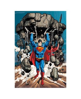 Puzzle 3d lenticular dc comics superman levantando escombros 300 piezas