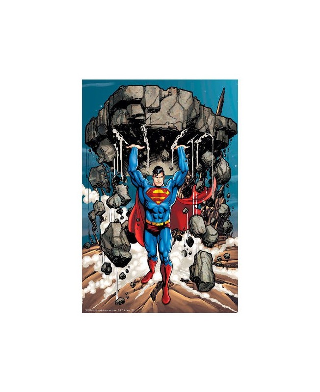 Puzzle 3d lenticular dc comics superman levantando escombros 300 piezas