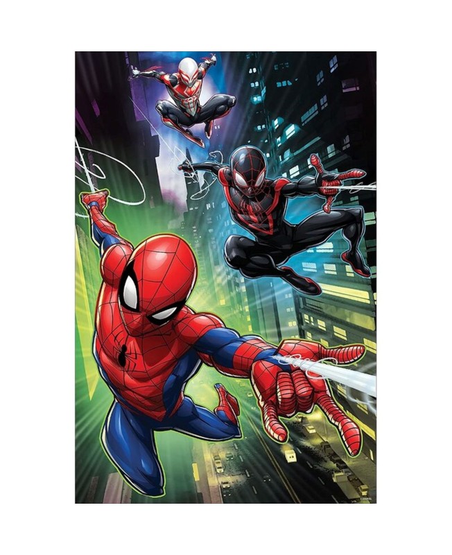 Puzzle lenticular prime 3d 200 piezas marvel spiderman & gwen & miles morales