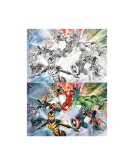 Puzzle para rascar prime 3d marvel collage de personajes 150 piezas