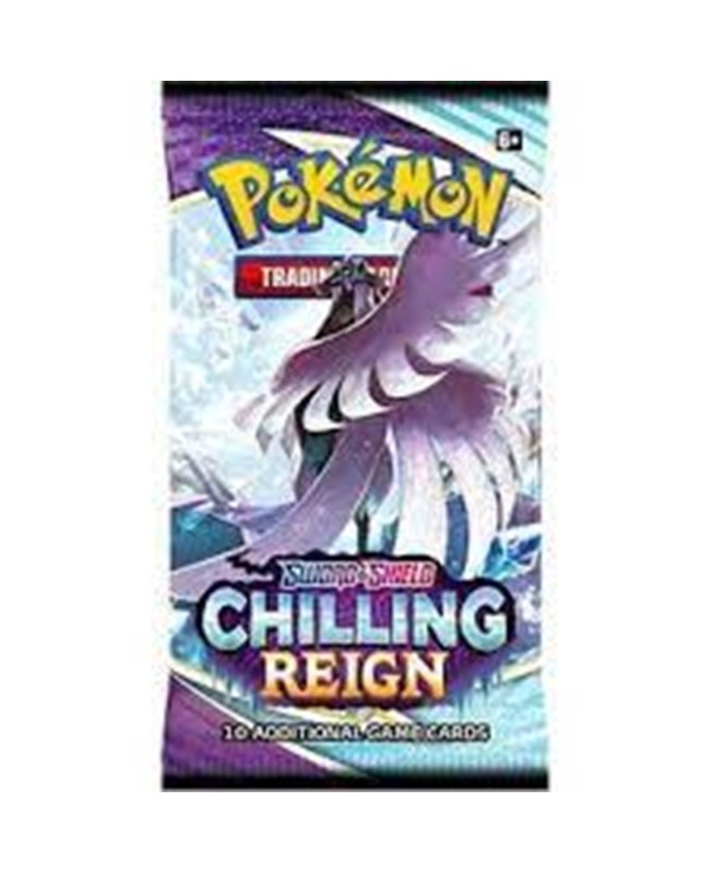 Juego de cartas sobre individual pokemon booster pack espada y escudo chilling reign ingles