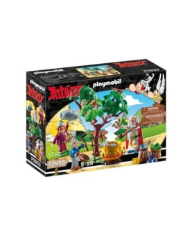 Playmobil asterix: panoramix con el caldero de la pocion magica