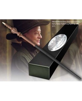 Replica the noble collection harry potter minerva mcgonagall varita con caja y placa de identificacion