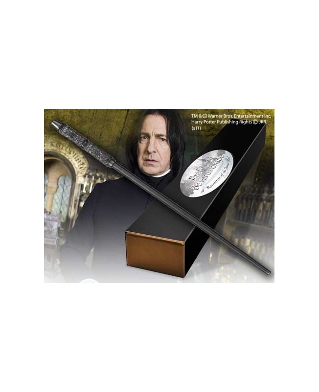 Replica the noble collection harry potter severus snape varita con caja y placa de identificacion