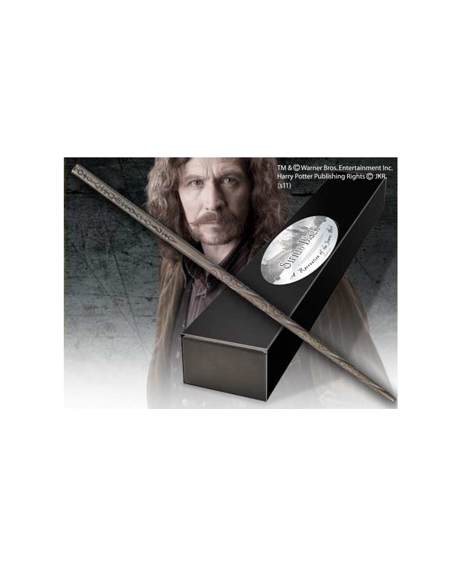 Replica the noble collection harry potter sirius black varita con caja y placa de identificacion