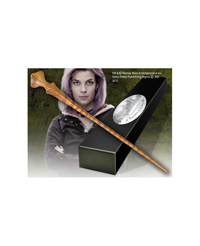 Replica the noble collection harry potter nymphadora tonks varita con caja y placa de identificacion