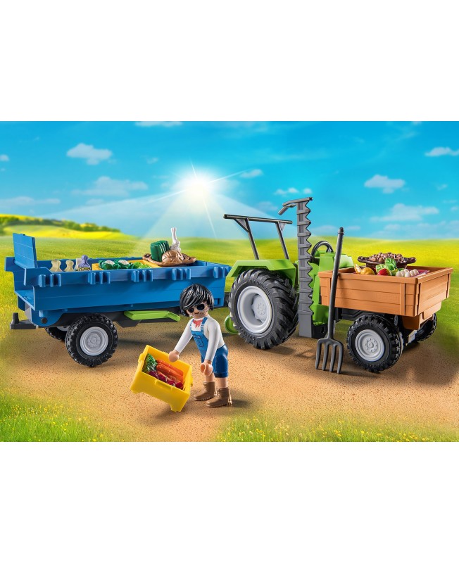 Playmobil tractor con remolque