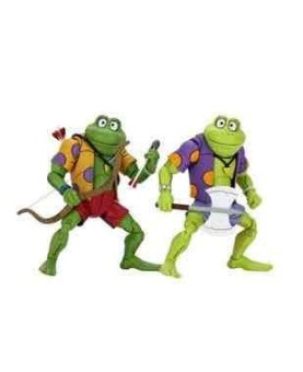 Pack 2 figuras neca ranas genghis & rasputin  scale action figure tmnt cartoon re - run