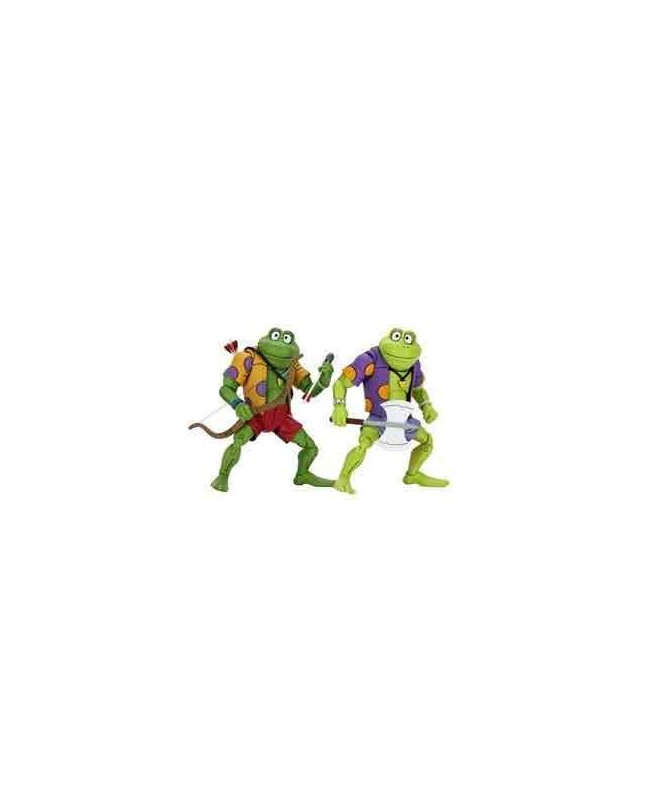 Pack 2 figuras neca ranas genghis & rasputin  scale action figure tmnt cartoon re - run