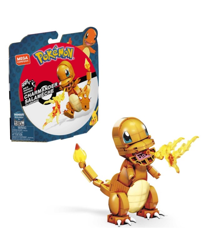 Figura mattel mega construx pokemon charmander 180 pcs build & show