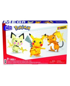 Figura mattel mega construx pokemon 3 pokemon pichu - pikachu y raichu