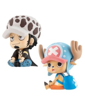 Pack 2 figuras megahouse one piece look up trafalgar d law & tony tony chopper con regalos sorpresa