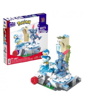 Figura mattel mega construx pokemon piplup y sneasel se relajan