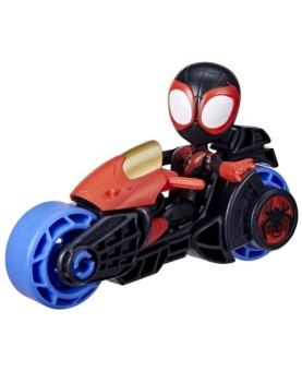 Marvel -  spidey y su superequipo -  miles morales con motocicleta