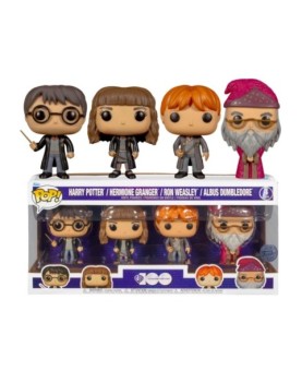 Funko pop harry potter pack 4 figuras harry hermione dumbledore ron